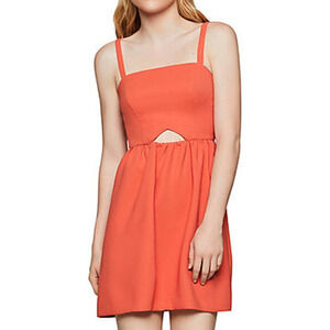 BCBGeneration Orange Sleeveless Cutout Fit & Flare Mini Dress • Size 6 🗣